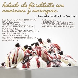 receta helado de fiordilatte con amarenas y merengues